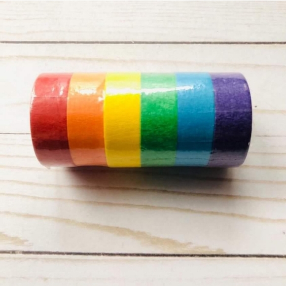 Rainbow Washi Tape 6 ct - Picture 3 of 3